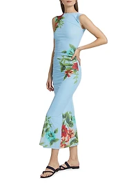 Ariel Floral Ruched Maxi Dress