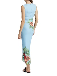 Ariel Floral Ruched Maxi Dress