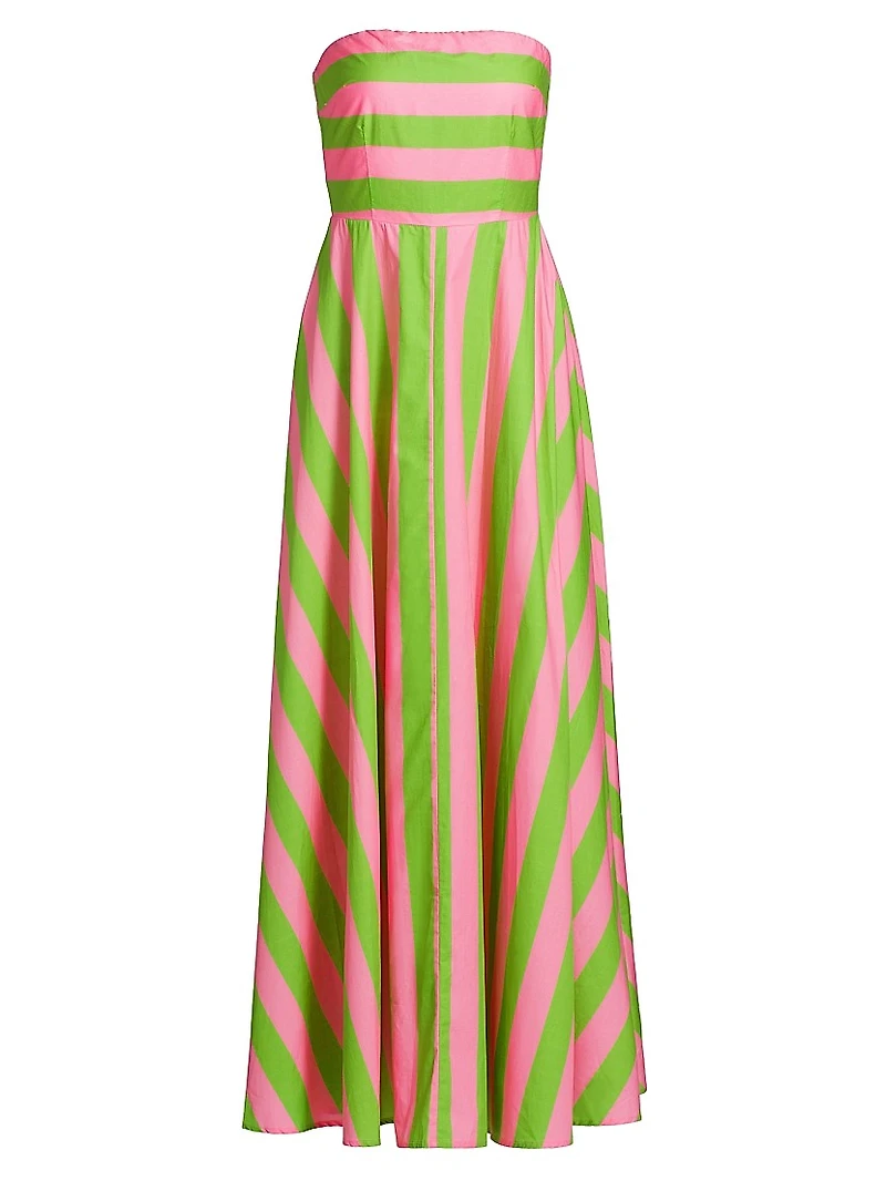 Hazel Striped Strapless Maxi Dress