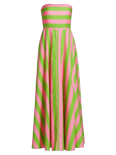 Hazel Striped Strapless Maxi Dress