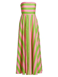 Hazel Striped Strapless Maxi Dress