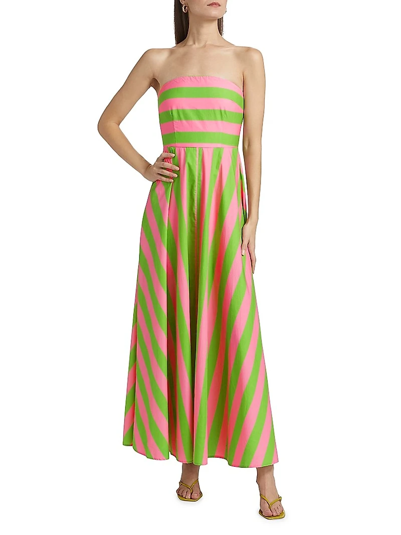Hazel Striped Strapless Maxi Dress