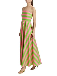 Hazel Striped Strapless Maxi Dress