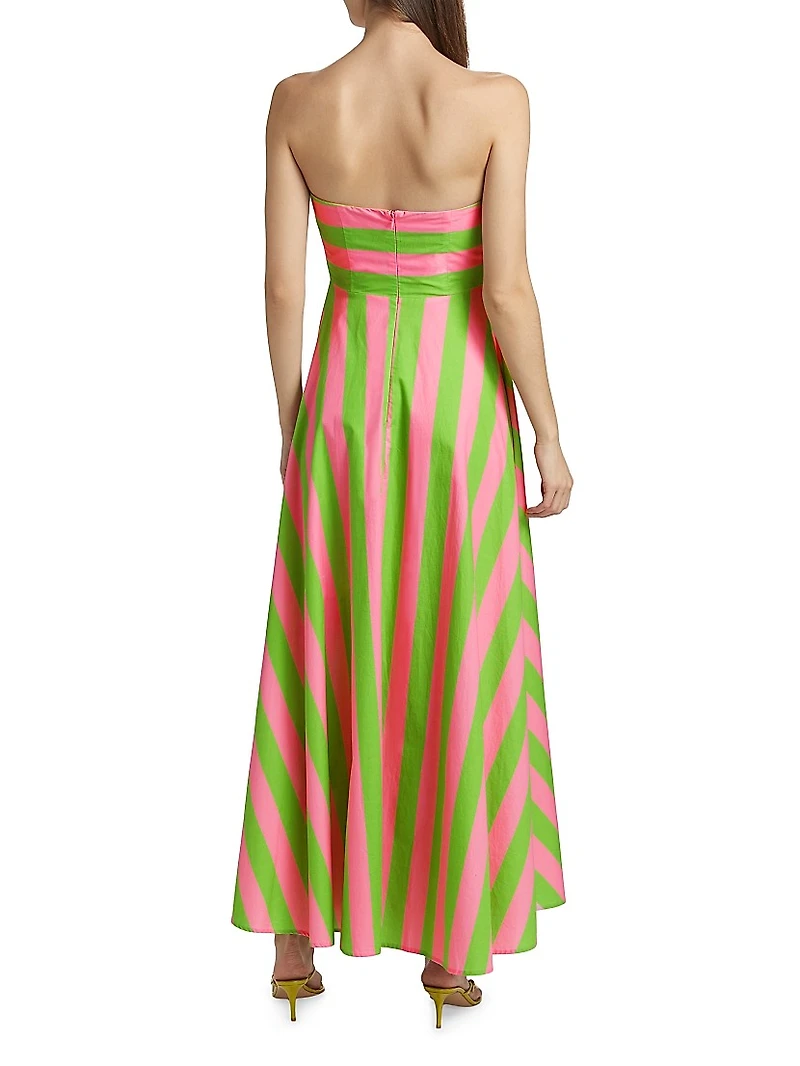 Hazel Striped Strapless Maxi Dress