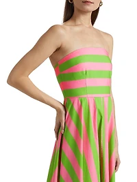 Hazel Striped Strapless Maxi Dress