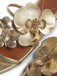 Orchid Metallic Leather Slide Sandals