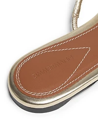 Orchid Metallic Leather Slide Sandals