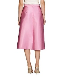 Kendall Pleated Satin Midi-Skirt