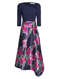 Giovana Floral Mikado Midi-Dress
