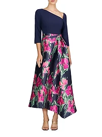 Giovana Floral Mikado Midi-Dress