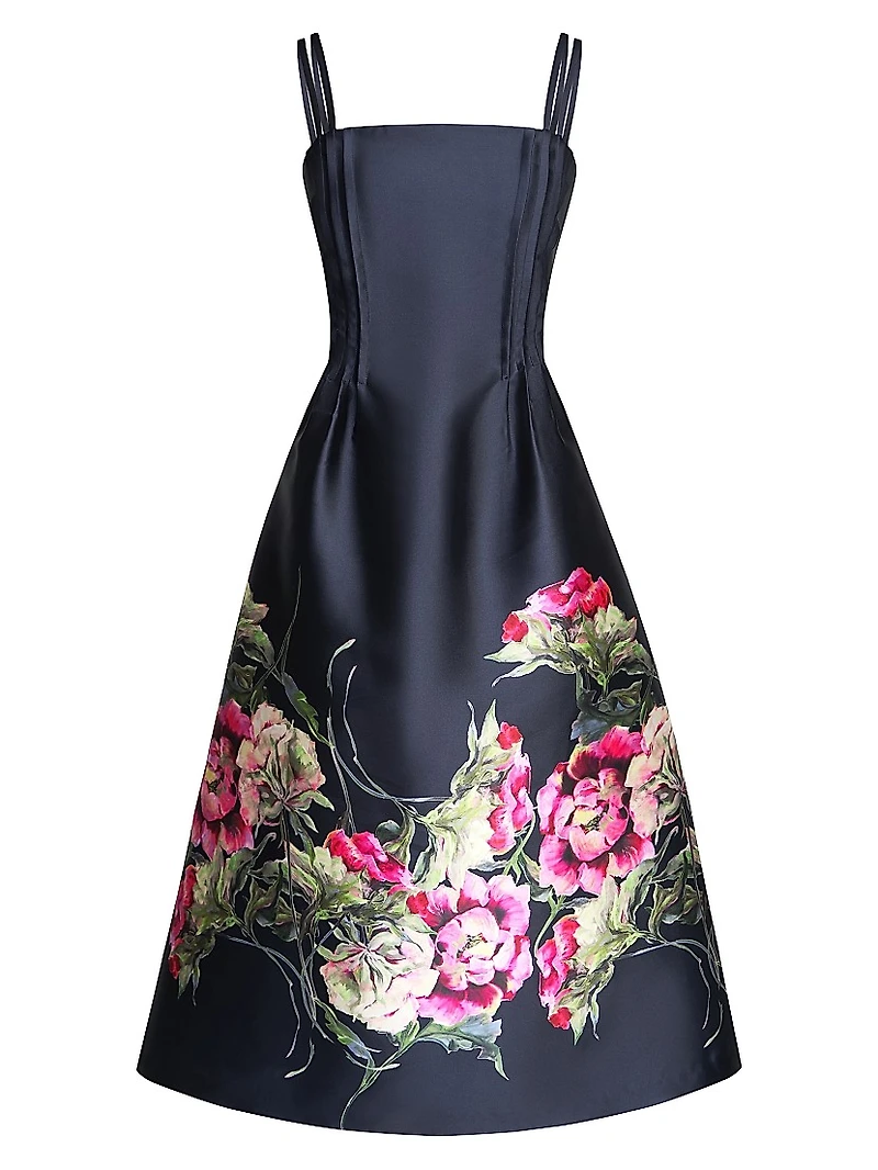 Margot Floral Mikado Midi-Dress