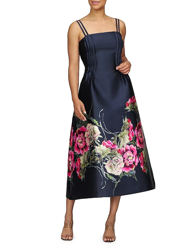 Margot Floral Mikado Midi-Dress