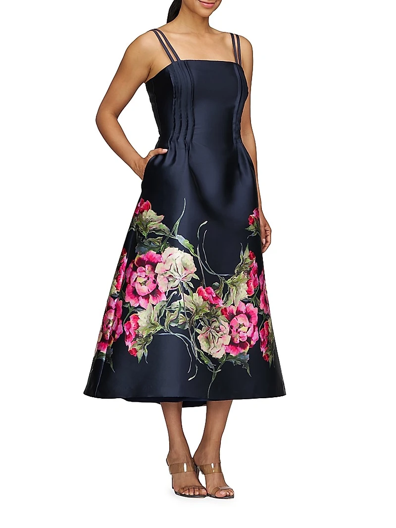 Margot Floral Mikado Midi-Dress