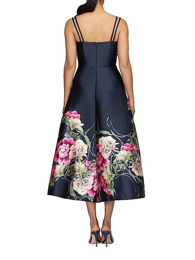 Margot Floral Mikado Midi-Dress