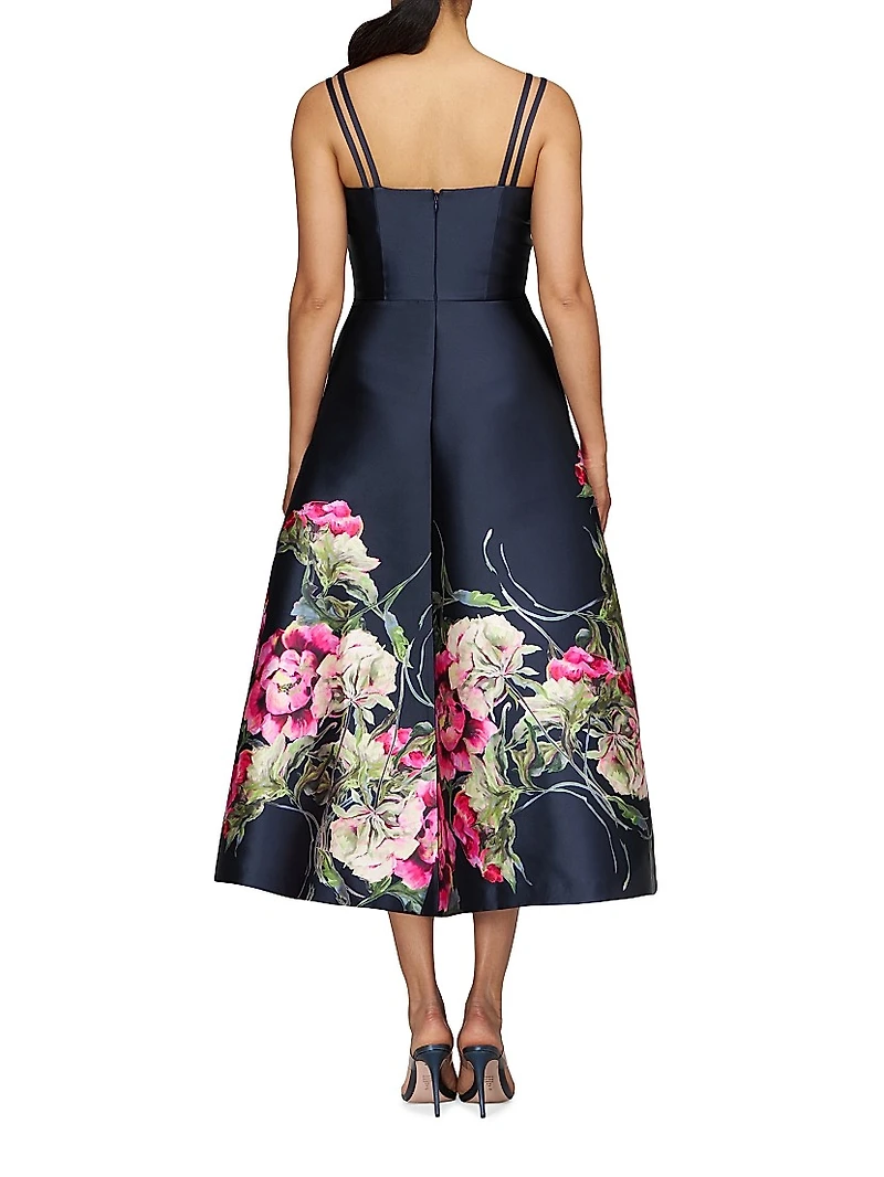 Margot Floral Mikado Midi-Dress