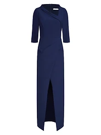 Helena Stretch-Crêpe Column Gown