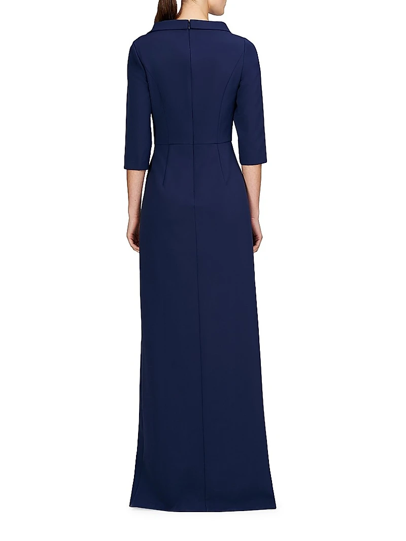 Helena Stretch-Crêpe Column Gown