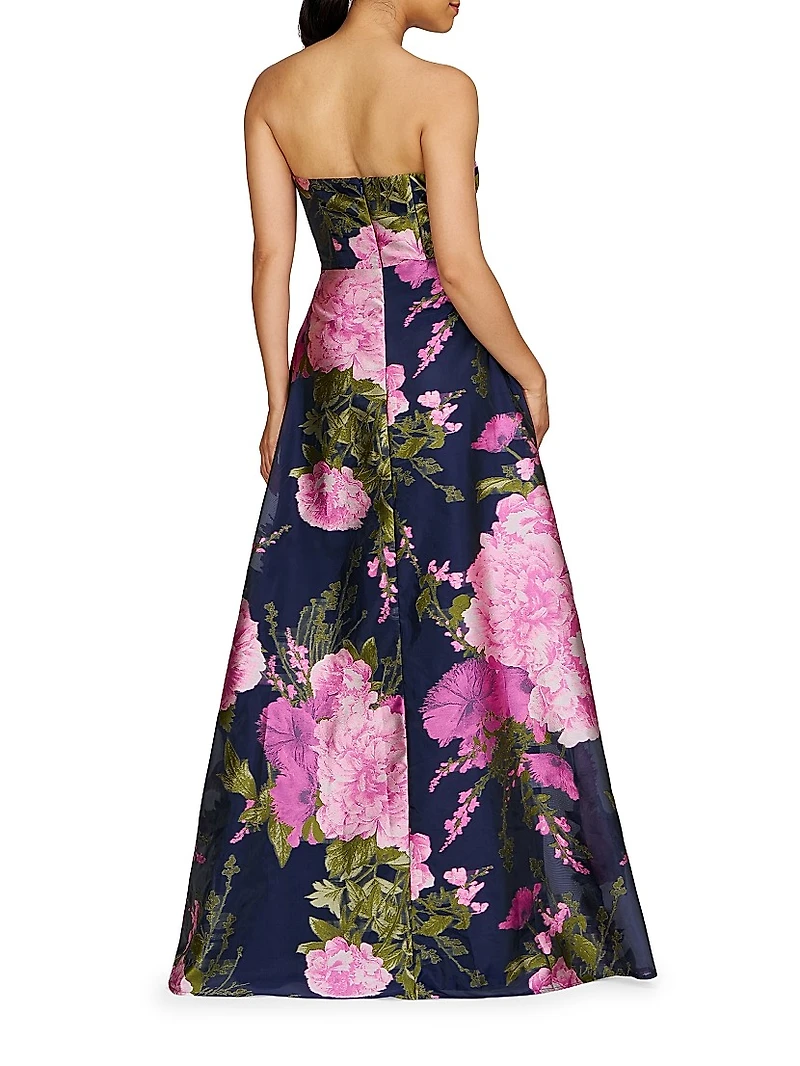 Holly Floral Jacquard Gown