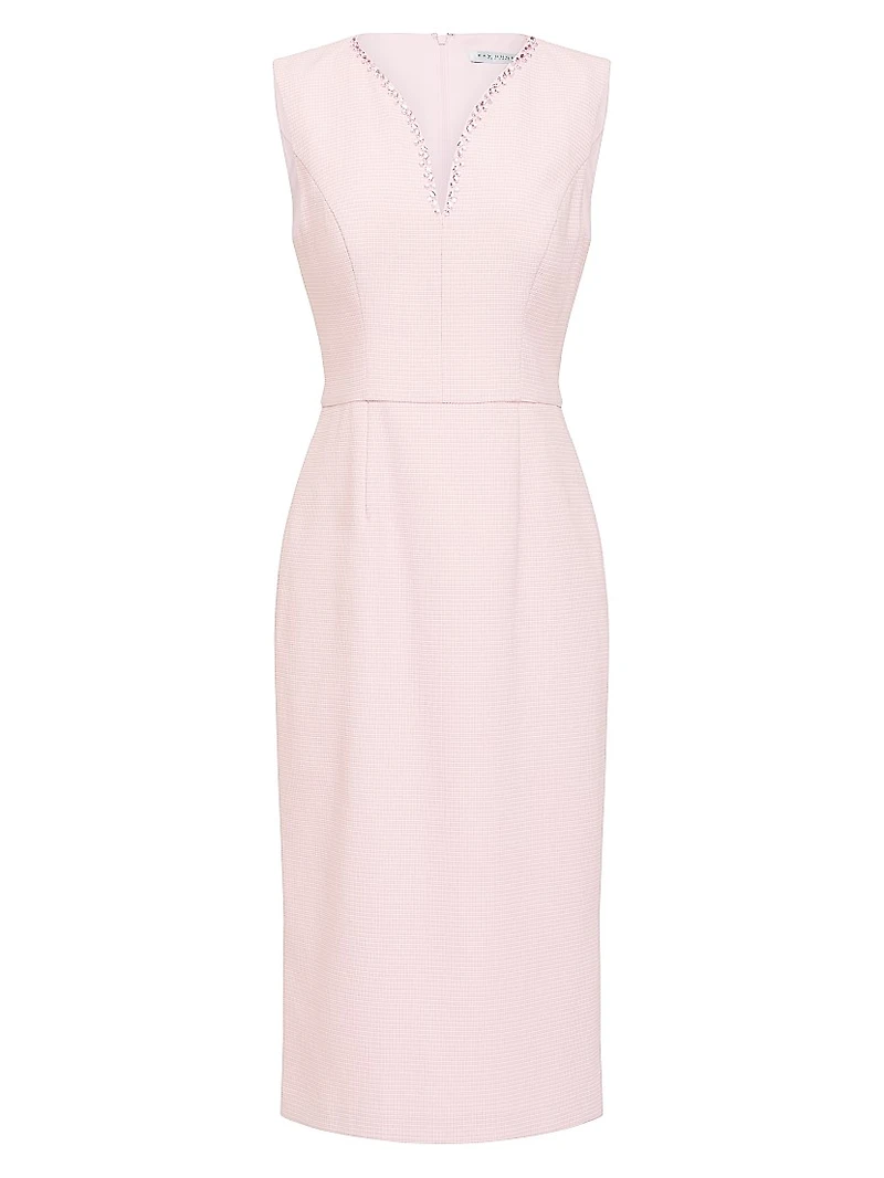 Elliana Crystal-Embellished Stretch-Bouclé Midi-Dress