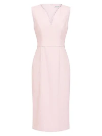 Elliana Crystal-Embellished Stretch-Bouclé Midi-Dress