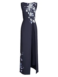 Esti Floral Stretch-Crêpe Walk-Thru Jumpsuit