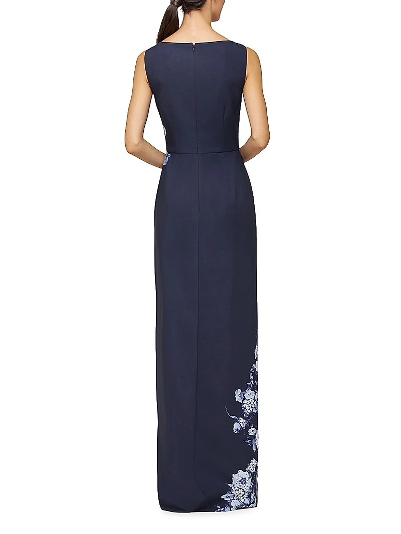 Esti Floral Stretch-Crêpe Walk-Thru Jumpsuit