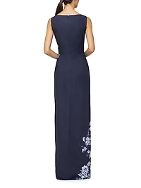 Esti Floral Stretch-Crêpe Walk-Thru Jumpsuit