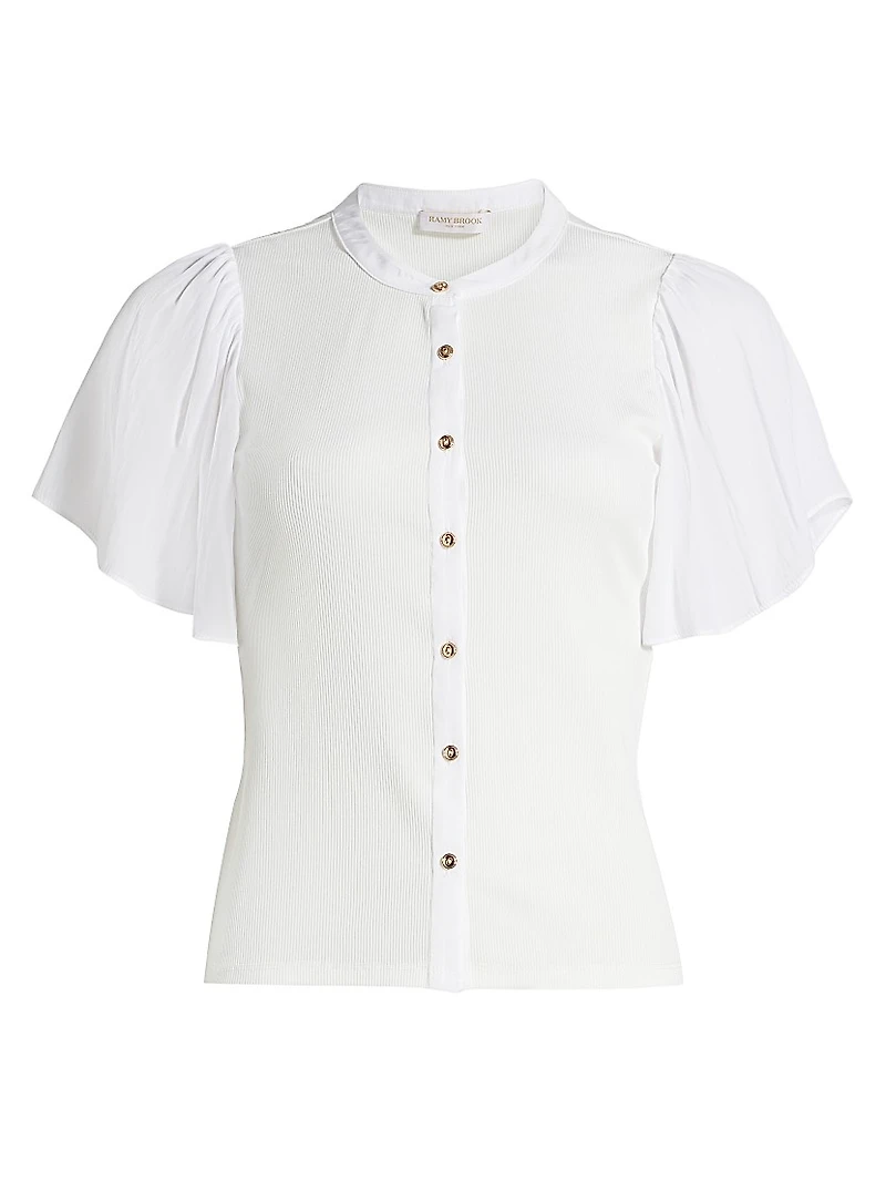 Colette Flutter-Sleeve Top