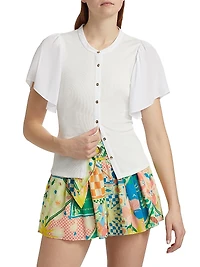 Colette Flutter-Sleeve Top