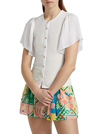 Colette Flutter-Sleeve Top