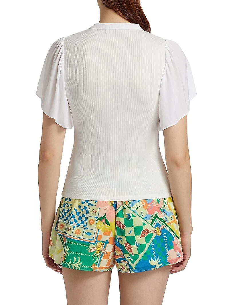 Colette Flutter-Sleeve Top