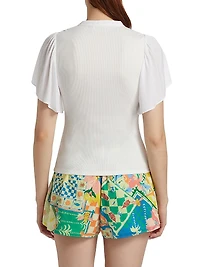 Colette Flutter-Sleeve Top