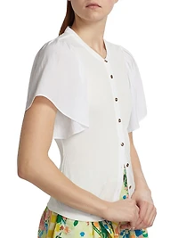 Colette Flutter-Sleeve Top
