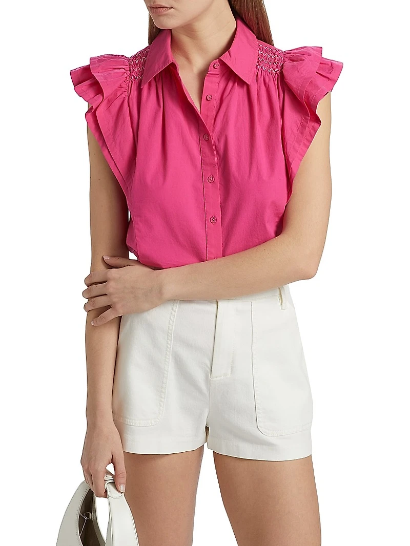 Marceline Smocked Cotton Top