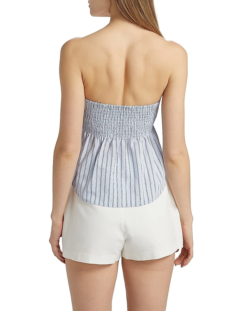 Liberty Button-Front Sleeveless Crop Top