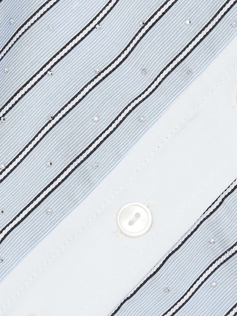 Liberty Button-Front Sleeveless Crop Top