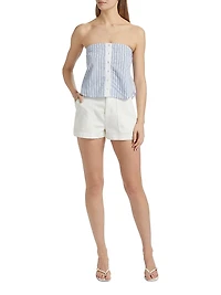 Liberty Button-Front Sleeveless Crop Top