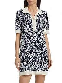 Erin Floral Bouclé Point Collar Minidress