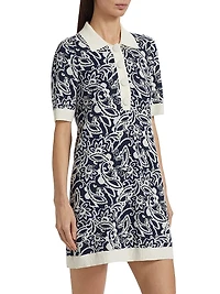 Erin Floral Bouclé Point Collar Minidress