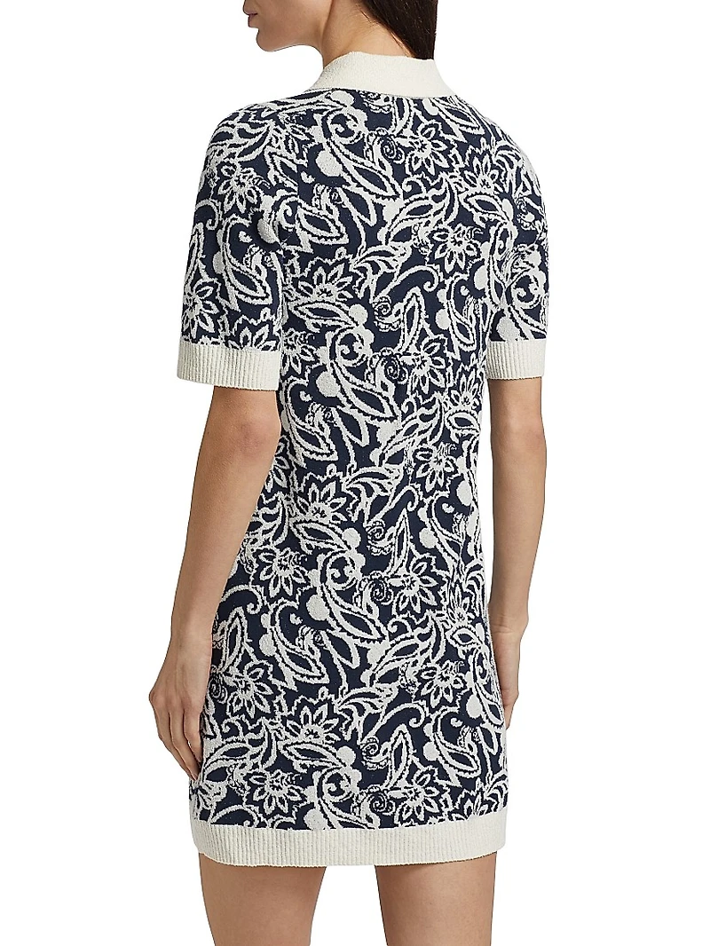 Erin Floral Bouclé Point Collar Minidress