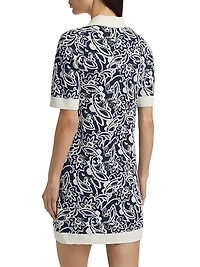 Erin Floral Bouclé Point Collar Minidress