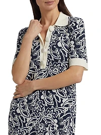 Erin Floral Bouclé Point Collar Minidress