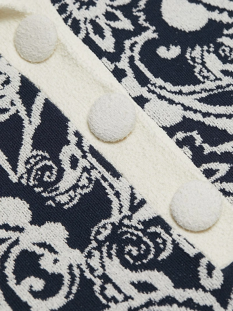 Erin Floral Bouclé Point Collar Minidress