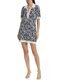Erin Floral Bouclé Point Collar Minidress