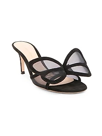 70MM Butterfly Suede & Mesh Sandals