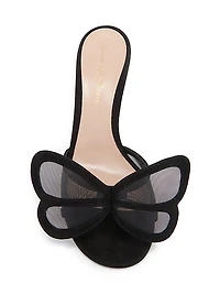 70MM Butterfly Suede & Mesh Sandals