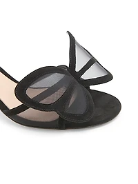 70MM Butterfly Suede & Mesh Sandals