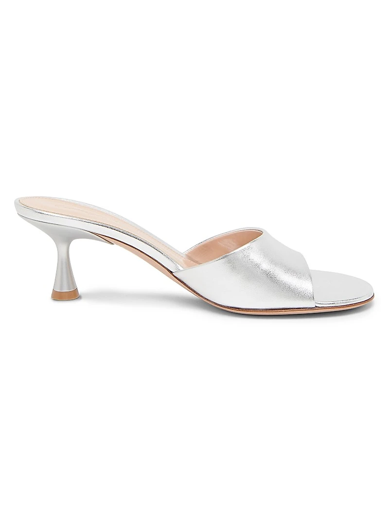 Ascent 55MM Metallic Leather Mules