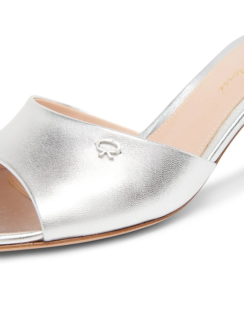 Ascent 55MM Metallic Leather Mules