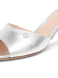 Ascent 55MM Metallic Leather Mules